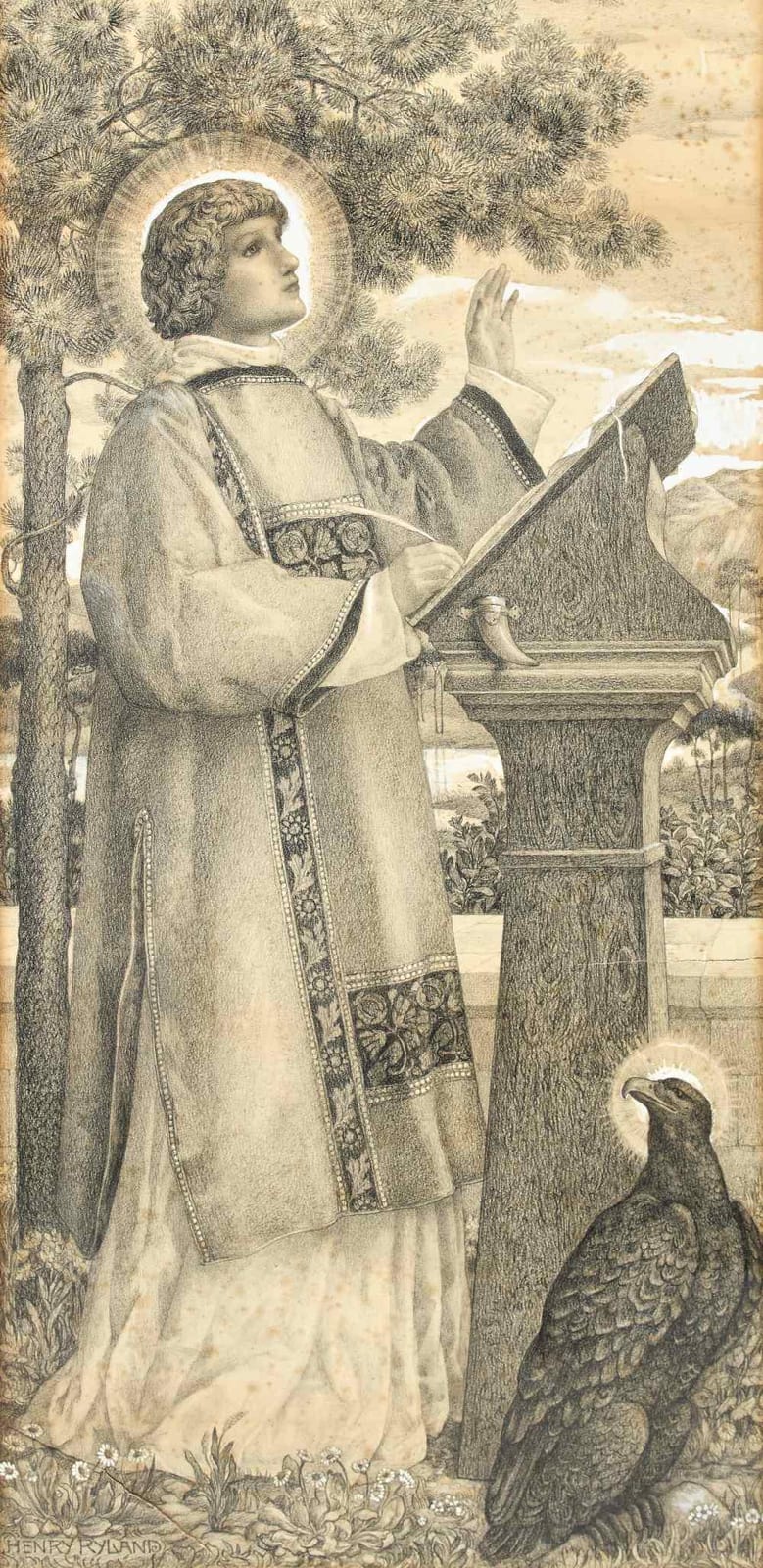 Henry Ryland comparable auction result: henry ryland british 1856 1924 st john the evangelist r
