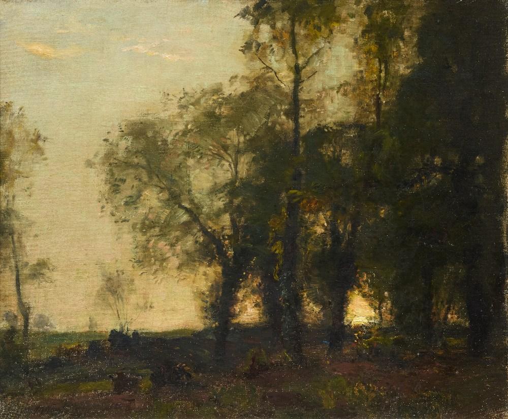 Harry Mitton Wilson comparable auction result: harry mitton wilson british 1873 1923 sunset in a woode