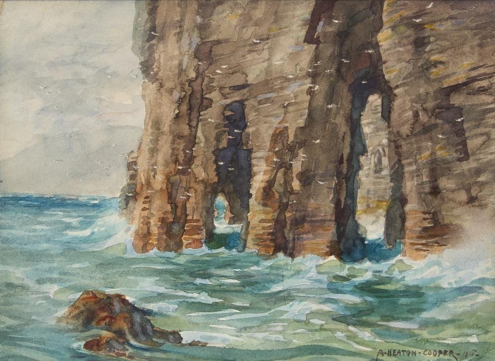 Alfred Heaton Cooper comparable auction result: alfred heaton cooper british 1863 1929 sea caves at bal