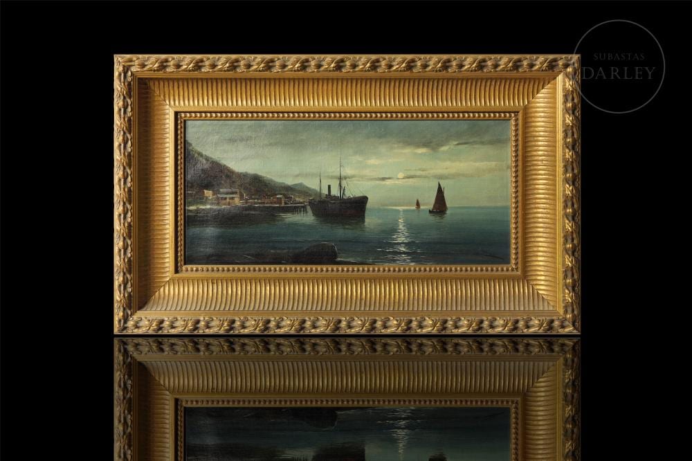 jos maria jardines 1862 c 1920 seascape by night · Subastas Darley · 2026-06-25 José Maria Jardines comparable auction result: jos maria jardines 1862 c 1920 seascape by night