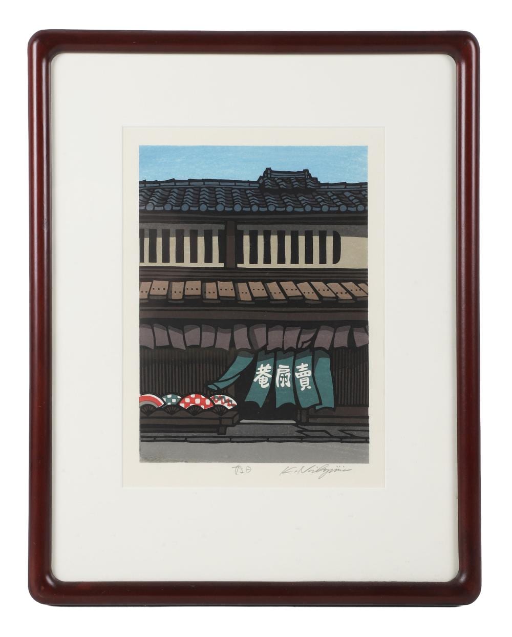 Katsuyuki Nishijima comparable auction result: katsuyuki nishijima japanese 1945 good day woodblock