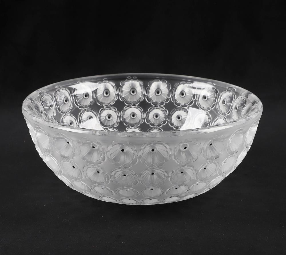Rene Lalique comparable auction result: rene lalique france 1860 1945 nemours pattern crystal bowl glass