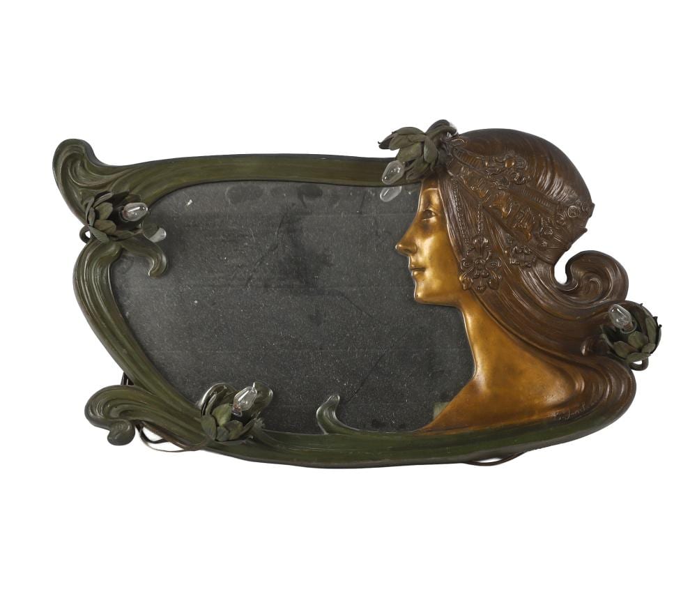 Charles Jonchery comparable auction result: charles jonchery 1873 1937 art nouveau figural wall mirror