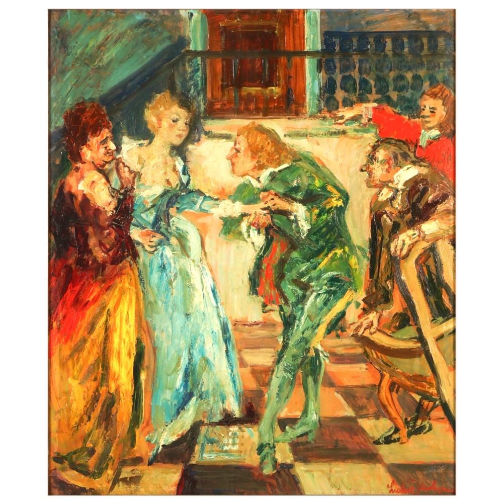 Ludvig Jacobsen comparable auction result: ludvig jacobsen 1890 1957 figural room painting