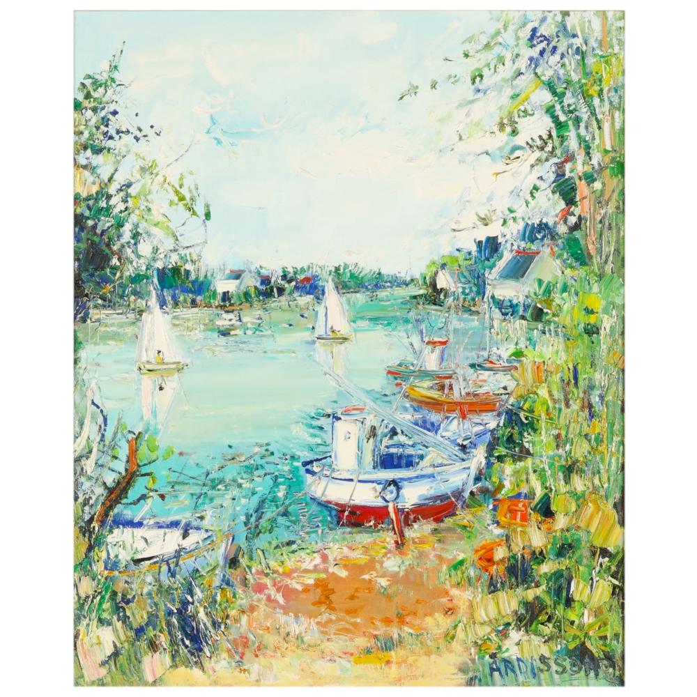 Yolande Ardissone comparable auction result: yolande ardissone 1927 2024 harbor scene painting