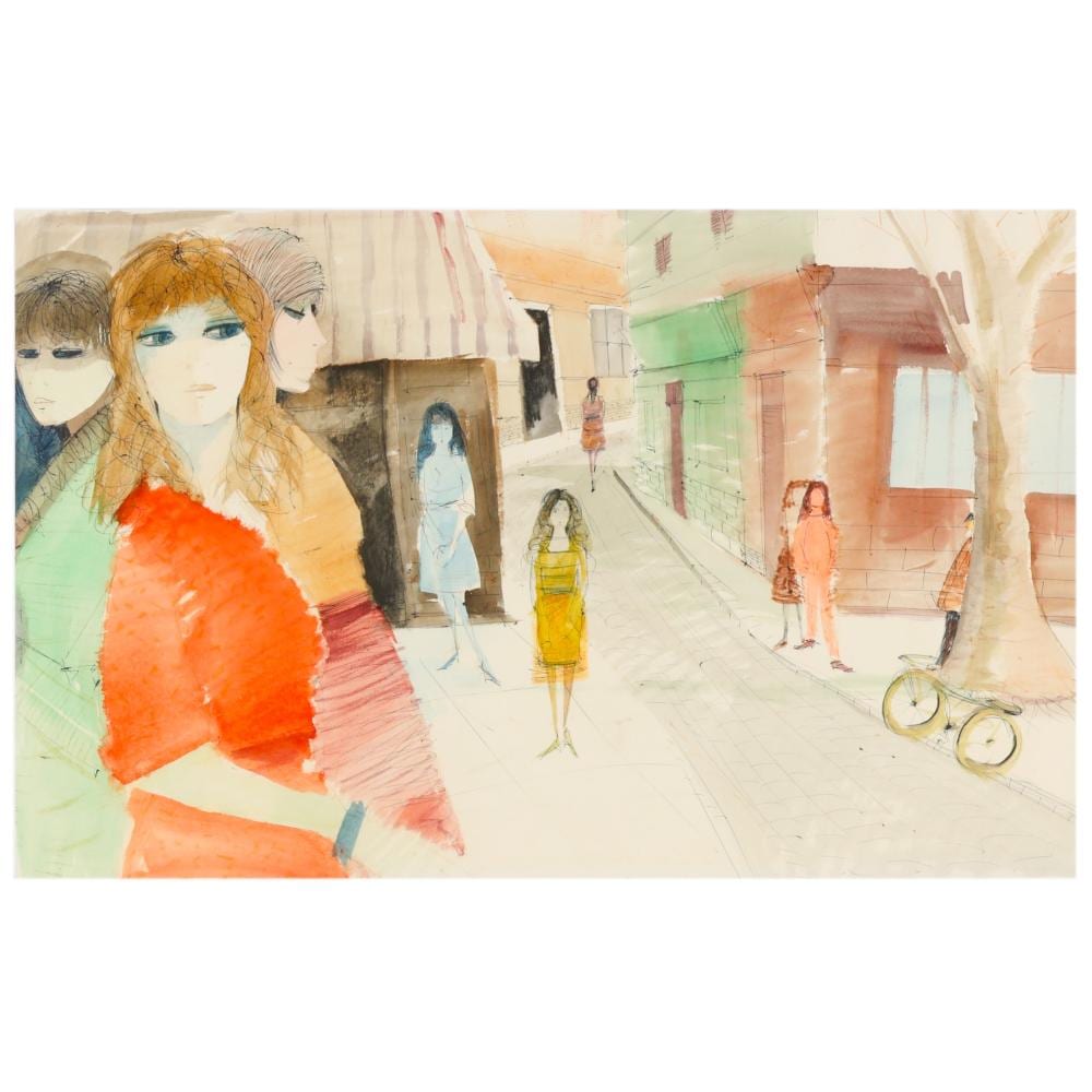Charles Levier comparable auction result: charles levier 1920 2003 girls on street painting