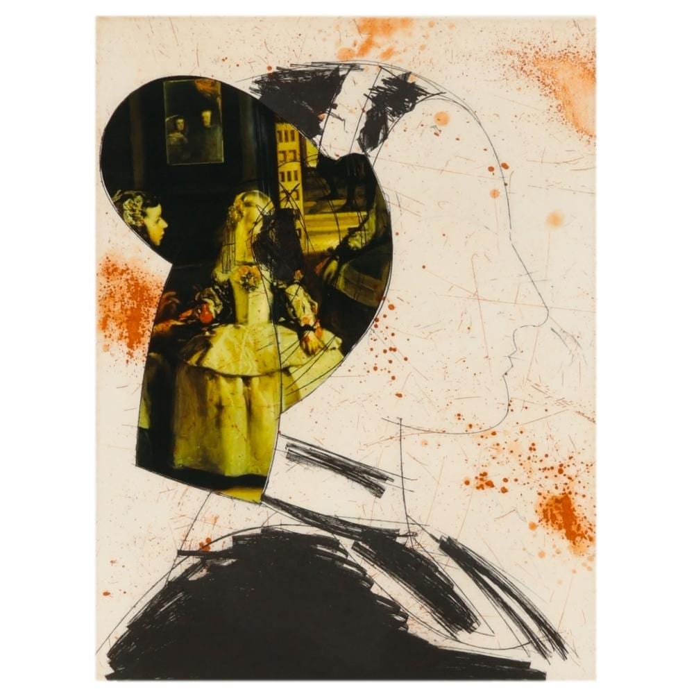 Manuel Valdés comparable auction result: manolo valdes b 1942 le profile engraving signed