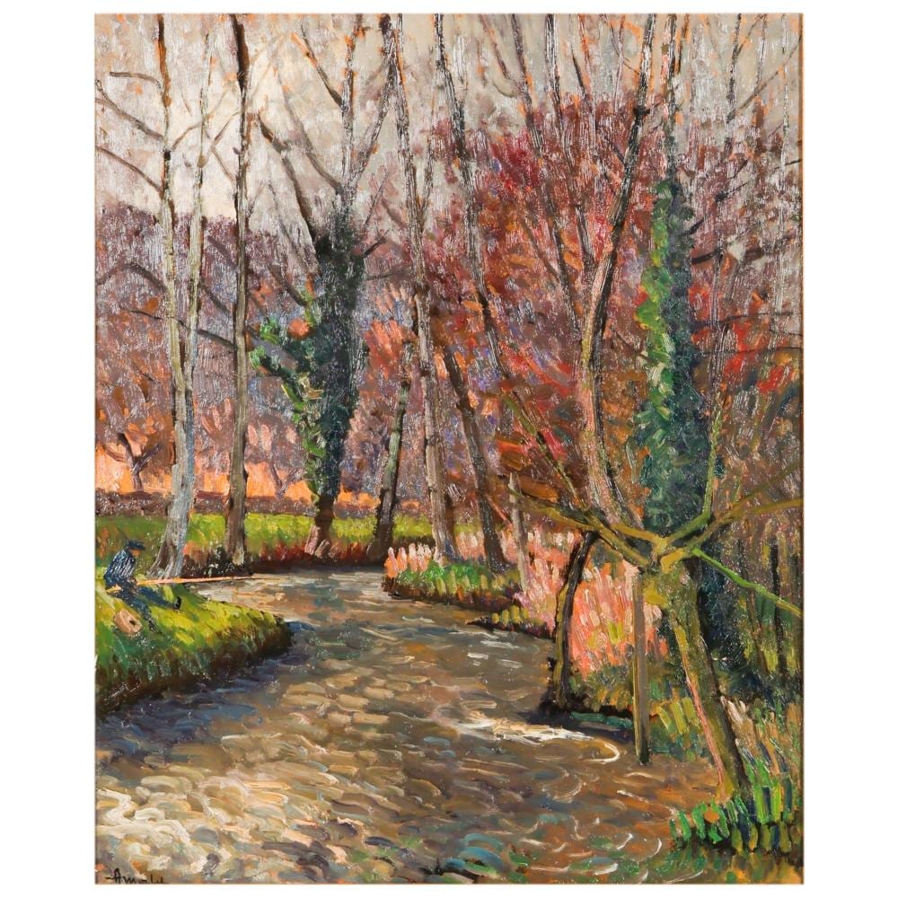 Albert Malet comparable auction result: albert malet 1912 1986 french river scene painting