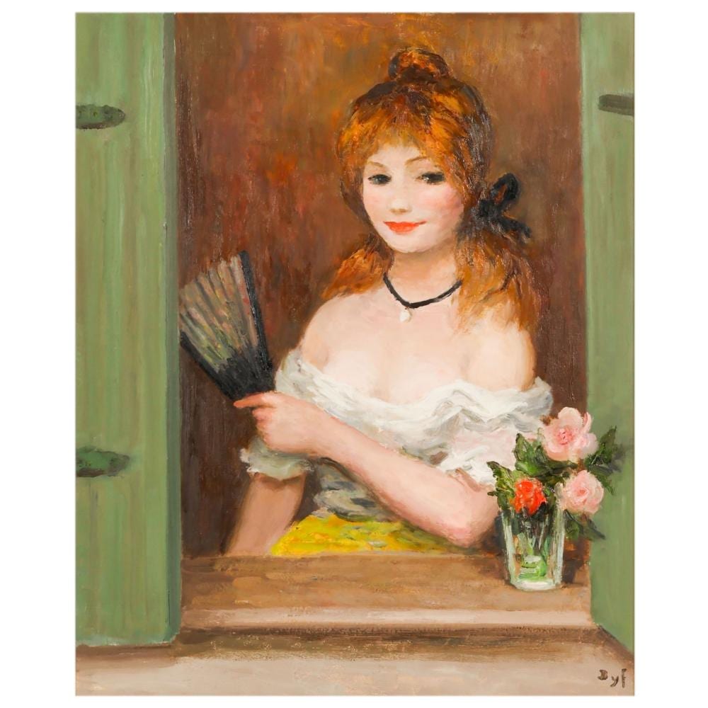Marcel Dyf comparable auction result: marcel dyf 1899 1985 french girl with fan painting