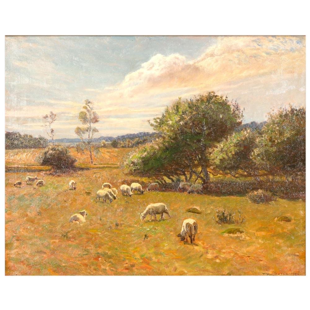 Viggo Langer comparable auction result: viggo langer 1860 1942 pastoral landscape painting