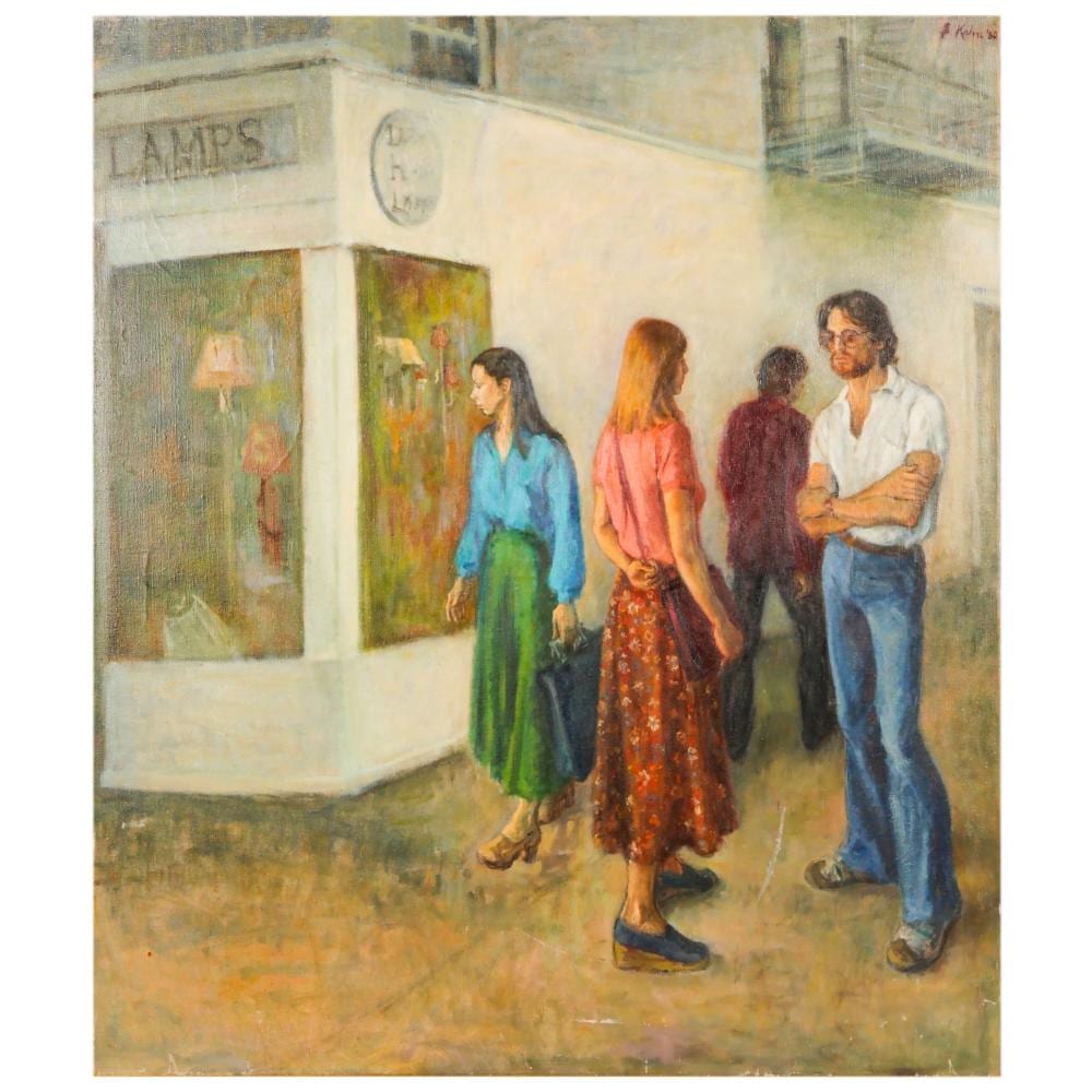 Susan Kahn comparable auction result: susan kahn 1924 2010 figures on a street painting