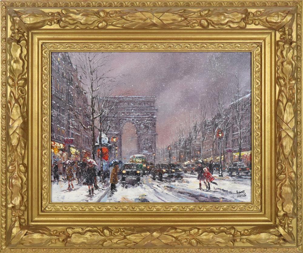 Robert Lebron comparable auction result: robert lebron arc de triomph oil on canvas
