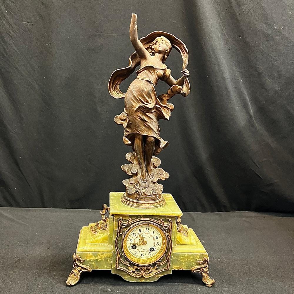 antique french marble bris du matin mantel clock after l moreau · Embassy Auctions International · 2026-06-25 L. Moreau comparable auction result: antique french marble bris du matin mantel clock after l moreau