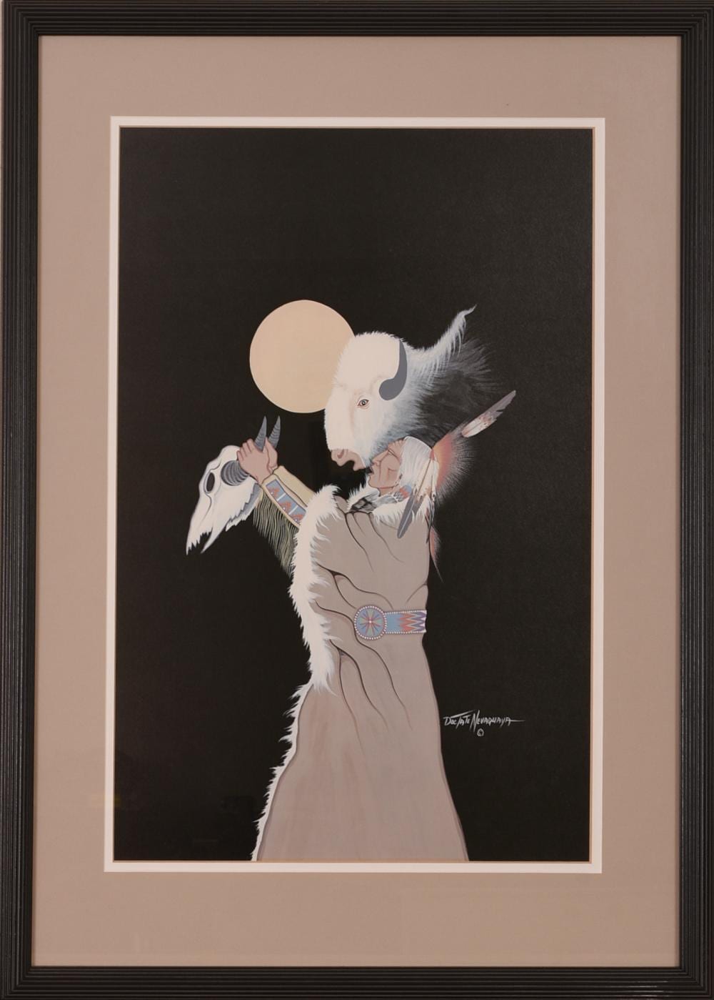 Doc Tate Nevaquaya comparable auction result: doc tate nevaquaya print prayer to the buffalo