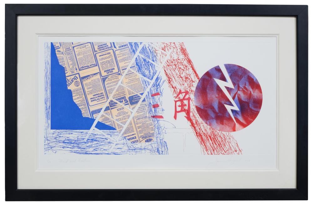 James Rosenquist comparable auction result: james rosenquist american 1933 2017 wind and lightning state i 1978 sight h 20 3 4 in w 37 1 4 in framed h 31 in w 47 3 4 in