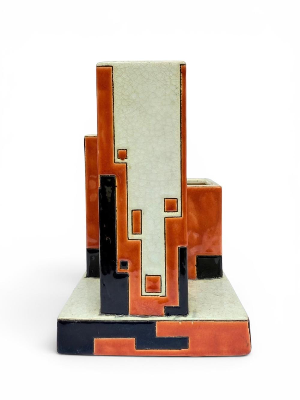 Charles Catteau comparable auction result: charles catteau 1880 1966 vase with tricolor decoration of geometric lords manufacture boch fr res keramis