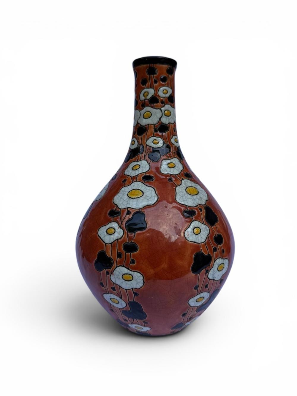 Charles Catteau comparable auction result: charles catteau 1880 1966 pansu ovoid vase glazed ceramic with four color flower design