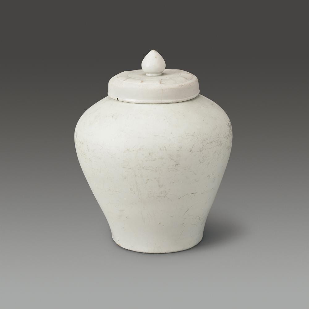 White Porcelain Jar with Cover comparable sale