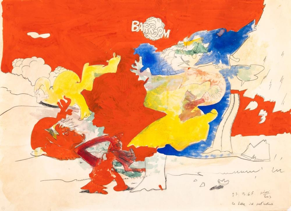Valerio Adami comparable auction result: valerio adami nascita 1935 bologna la valle del petrolio