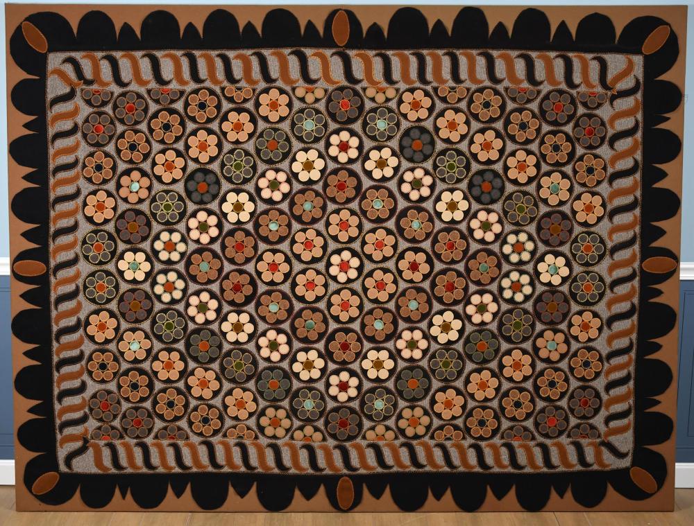 20TH C. PENNY RUG, BY R.C. BOWEN, MAINE. sold by William Smith Auctions, lot 8 — auction record photograph