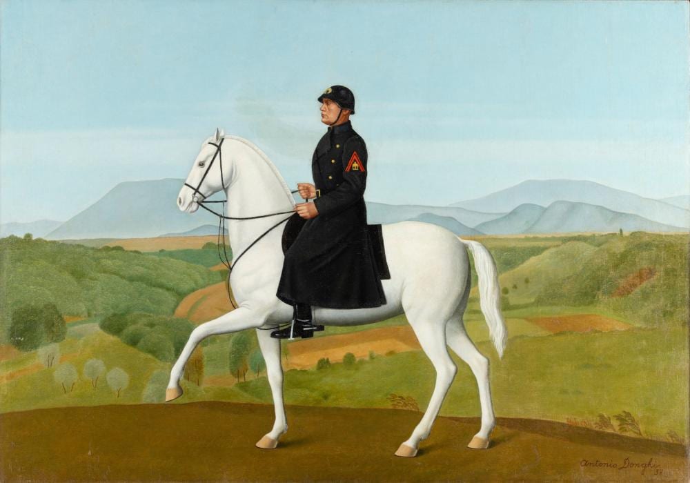 Antonio Donghi comparable auction result: antonio donghi 1897 roma 1963 roma ritratto equestre del duce