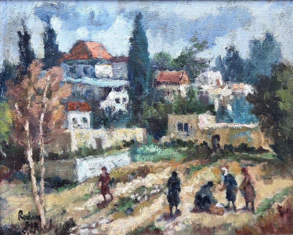 Jehuda Rodan comparable auction result: yehuda rodan israel romania 1916 1996 a galilean village in the land of israel