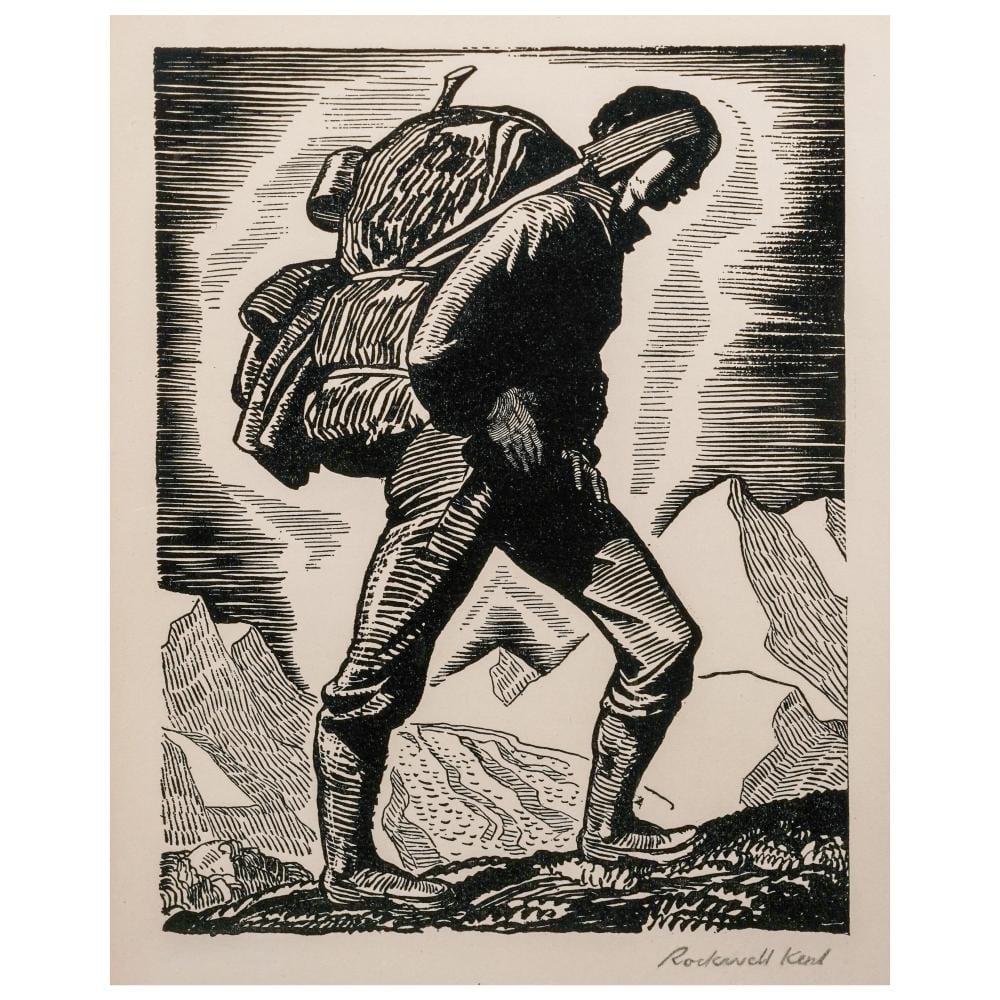 Rockwell Kent comparable auction result: rockwell kent american 1882 1971 land legs woodcut