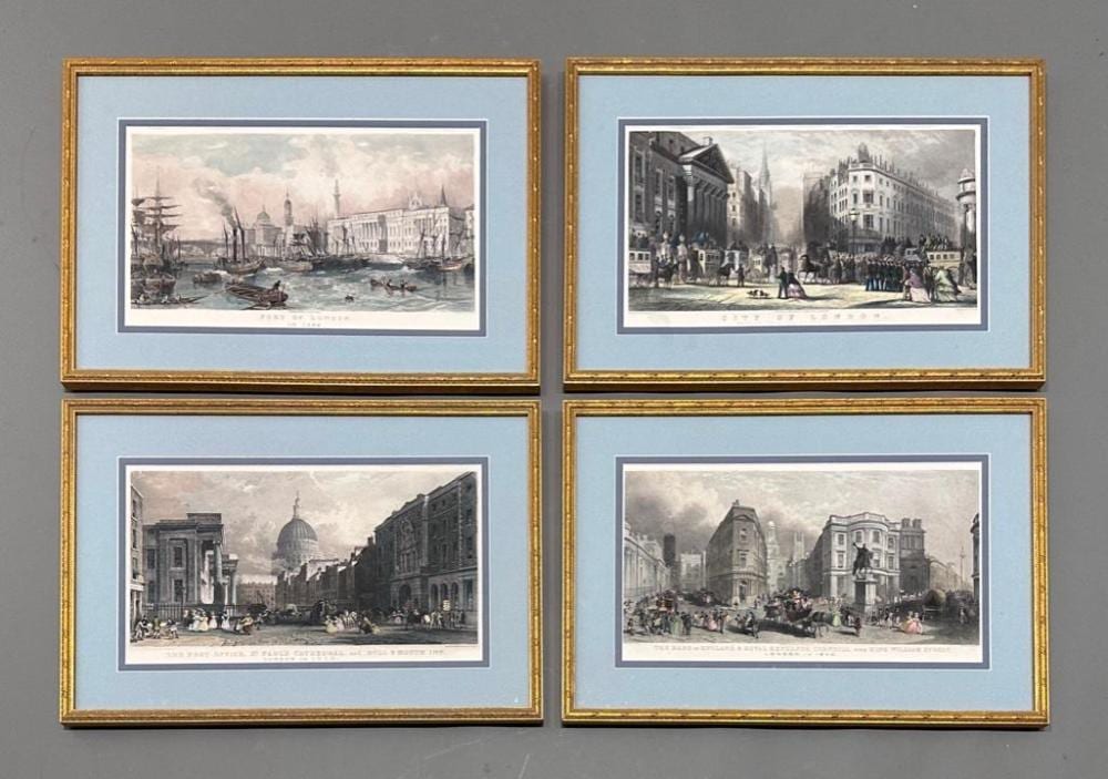 Thomas Allom comparable auction result: four hand colored engravings views of london after thomas allom