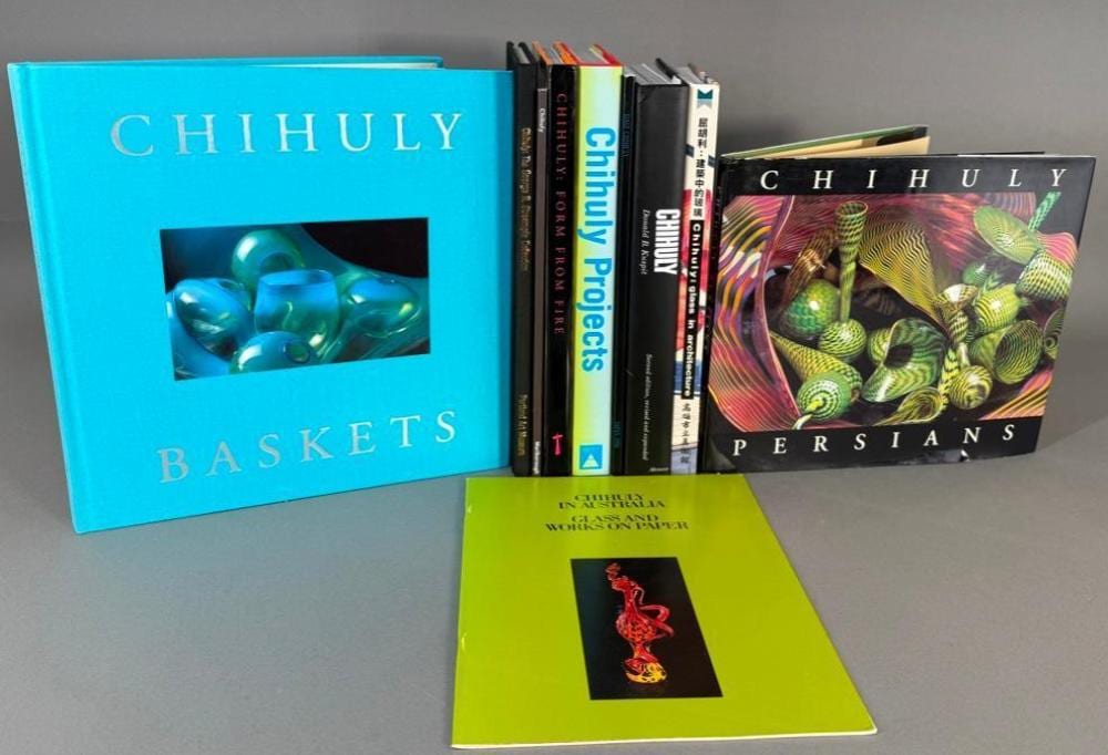Dale Patrick Chihuly comparable auction result: dale chihuly ten volumes hardbound books and catalogs