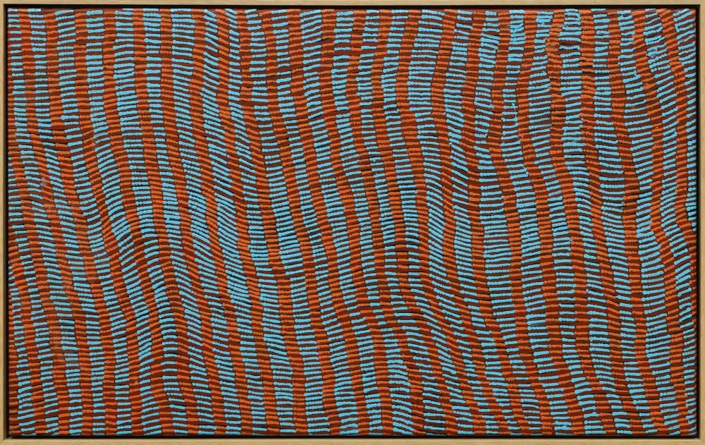Yukultji Napangati comparable auction result: yukultji napangati tali sandhills acrylic on canvas 62cm x 98cm