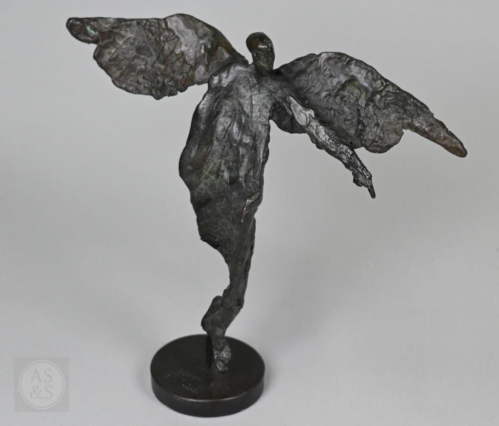 Robert (1912) Jacobsen comparable auction result: robert bob crutchley b 1943 patinated bronze maquette sculpture accusing angel bears