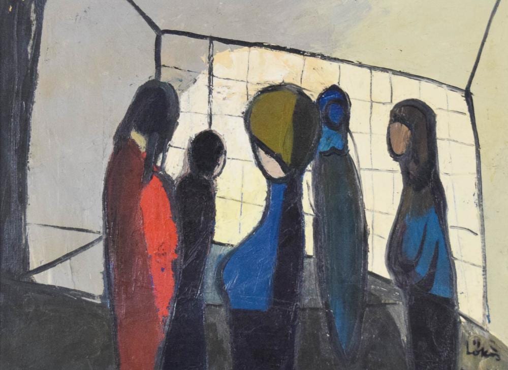 Stefan Lokos comparable auction result: stefan lokos oil on canvas abstract figures