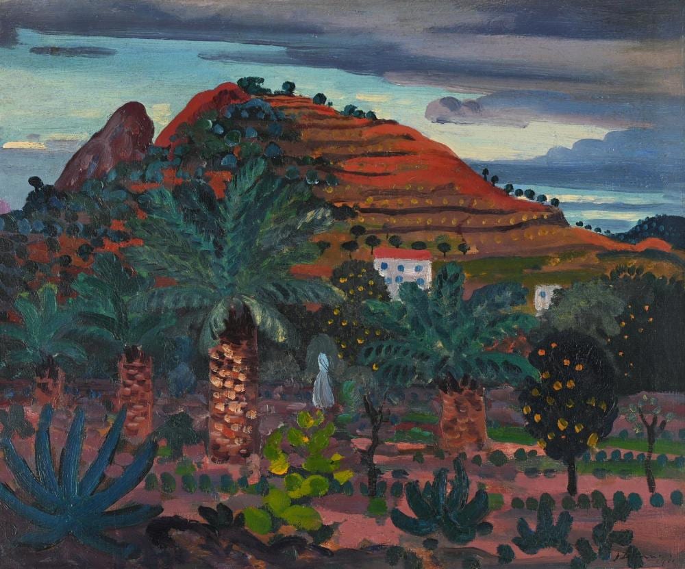 James Dickson Innes comparable auction result: james dickson innes british 1887 1914 palm trees at collioure