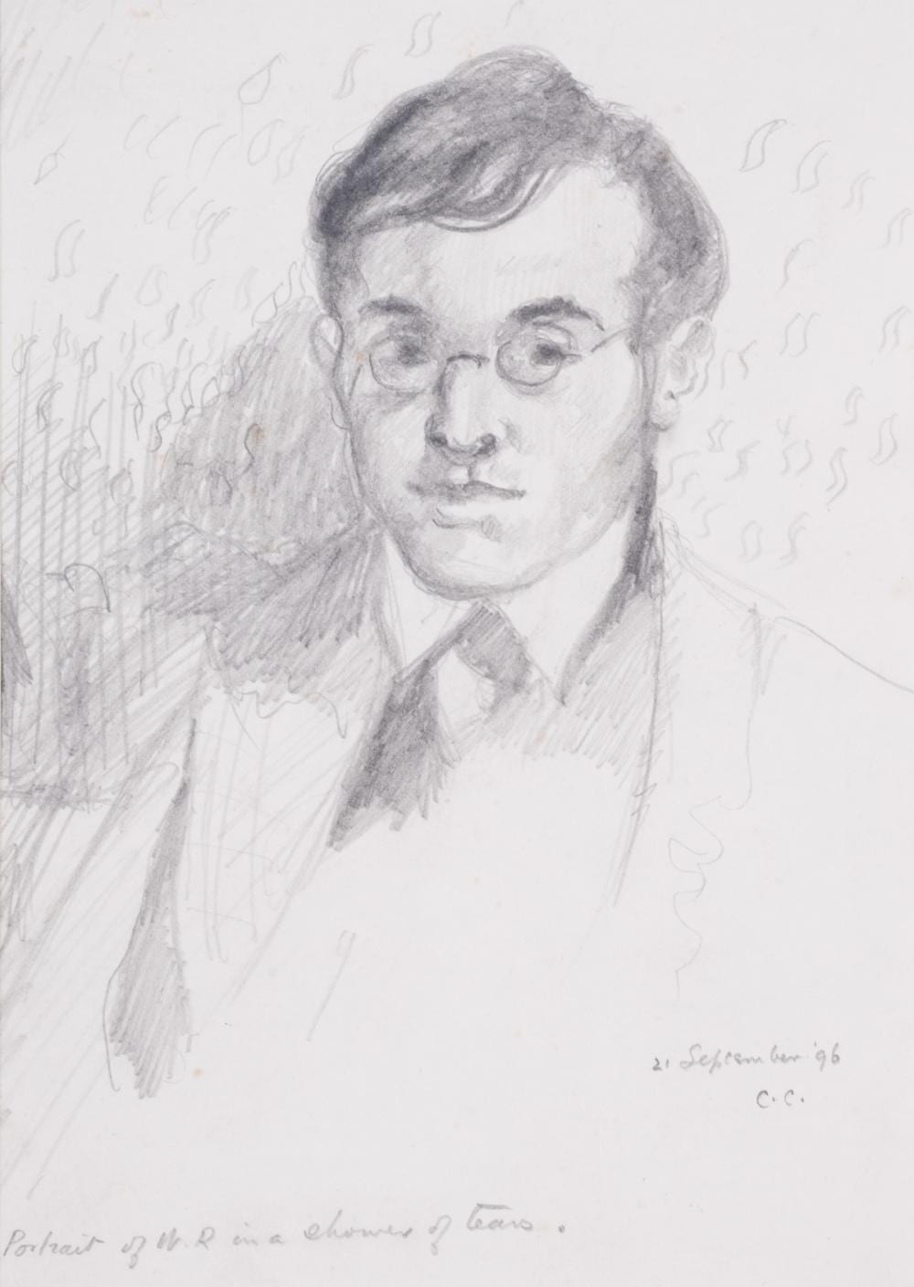 Charles Conder comparable auction result: charles conder 1868 1909 portrait of william rothenstein in a shower of tears pencil 1896