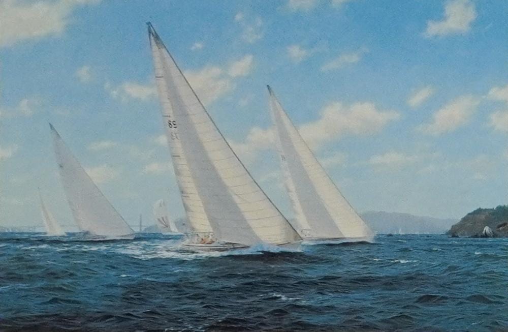 john steven dews american b 1949 boats sailing at sea limited edition color print numbered 404 495 frame 16 3 4 x 18 3 4 in 42 5 x 47 6 cm · Weschler's · 2026-06-23 John Steven Dews comparable auction result: john steven dews american b 1949 boats sailing at sea limited edition color print numbered 404 495 frame 16 3 4 x 18 3 4 in 42 5 x 47 6 cm