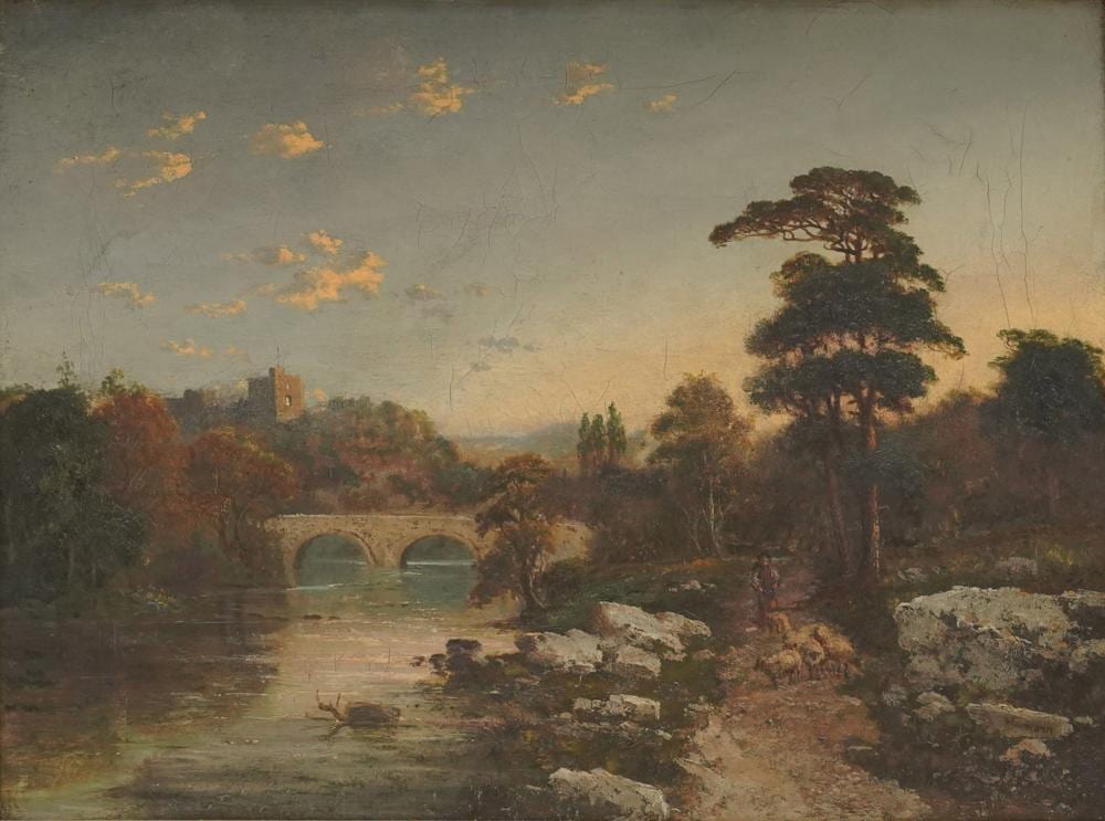 Edmund John Niemann comparable auction result: edmund john niemann british 1843 1910 landscape with bridge