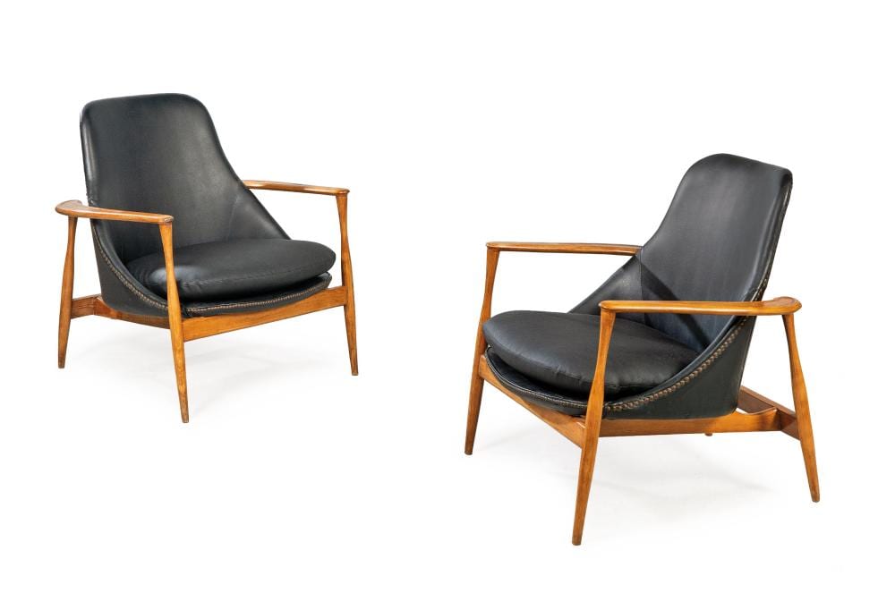 Ib Kofod-Larsen comparable auction result: ib kofod larsen hj rring 1921 2003 possibly christensen larsen 1956 pair of model u 56 or elisabeth armchairs