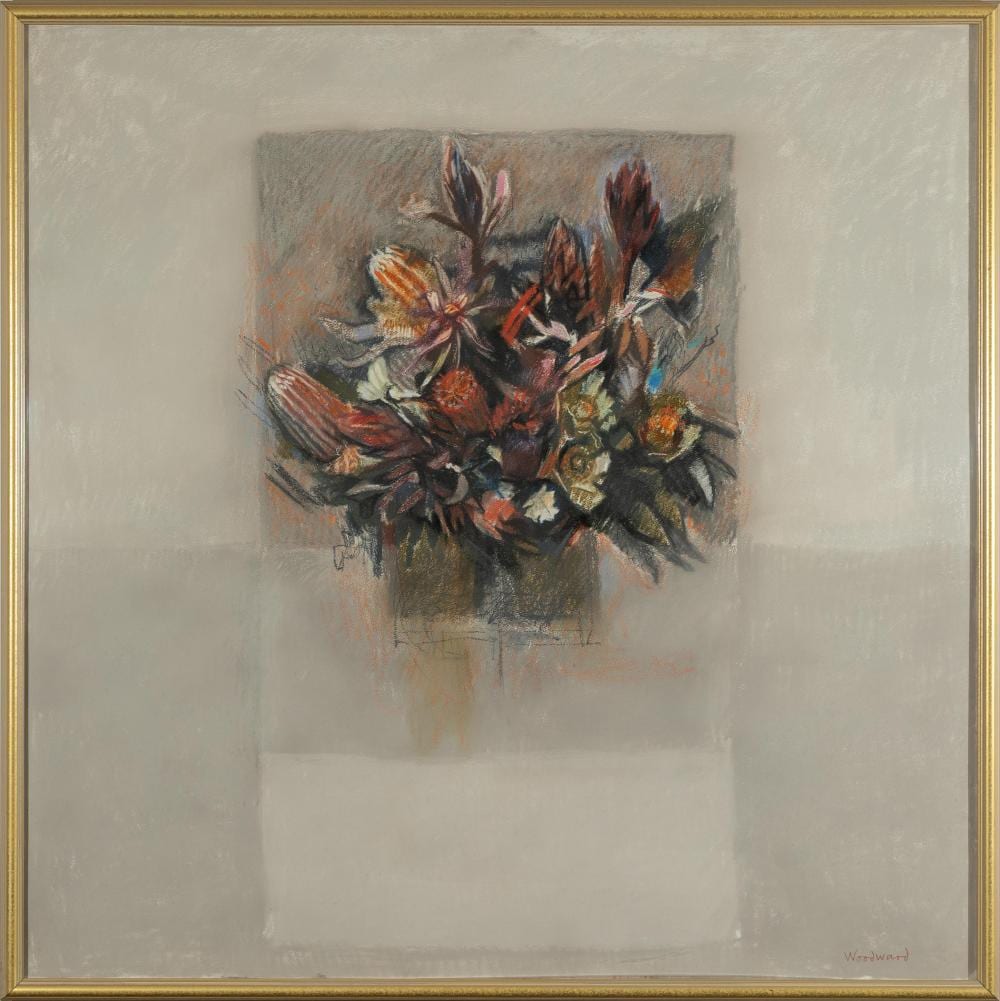 Margaret Woodward comparable auction result: margaret woodward still life pastel 119 x 119cm frame size 124 x 124cm