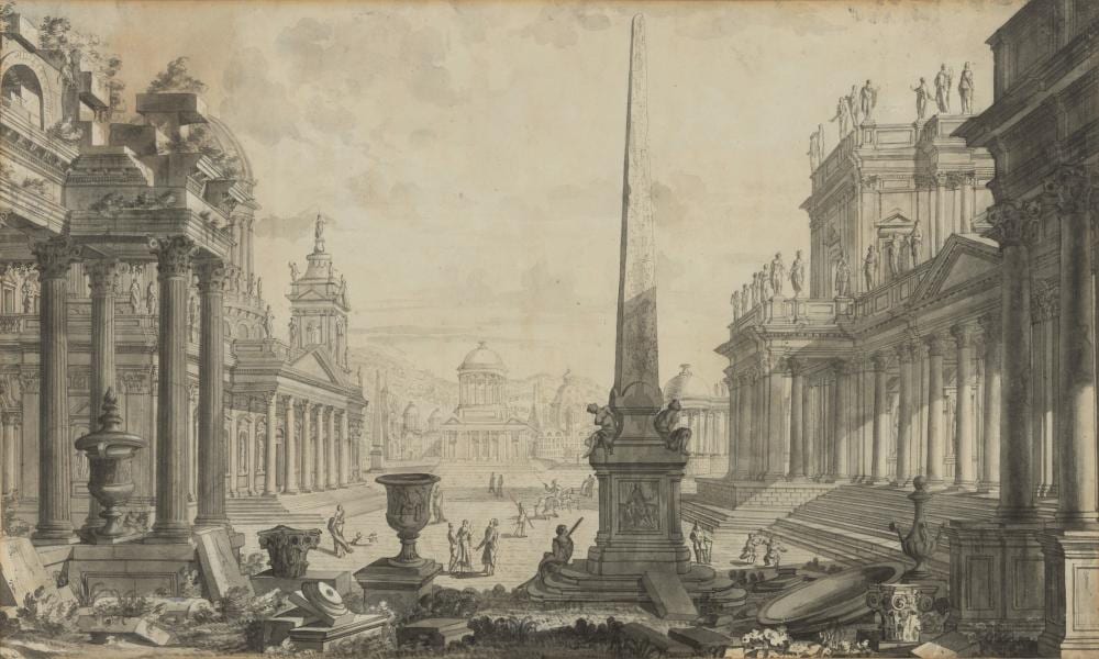 Giuseppe (1866) Galli comparable auction result: giuseppe galli 1696 parma 1757 berlino scenografia con veduta di piazza e obelisco