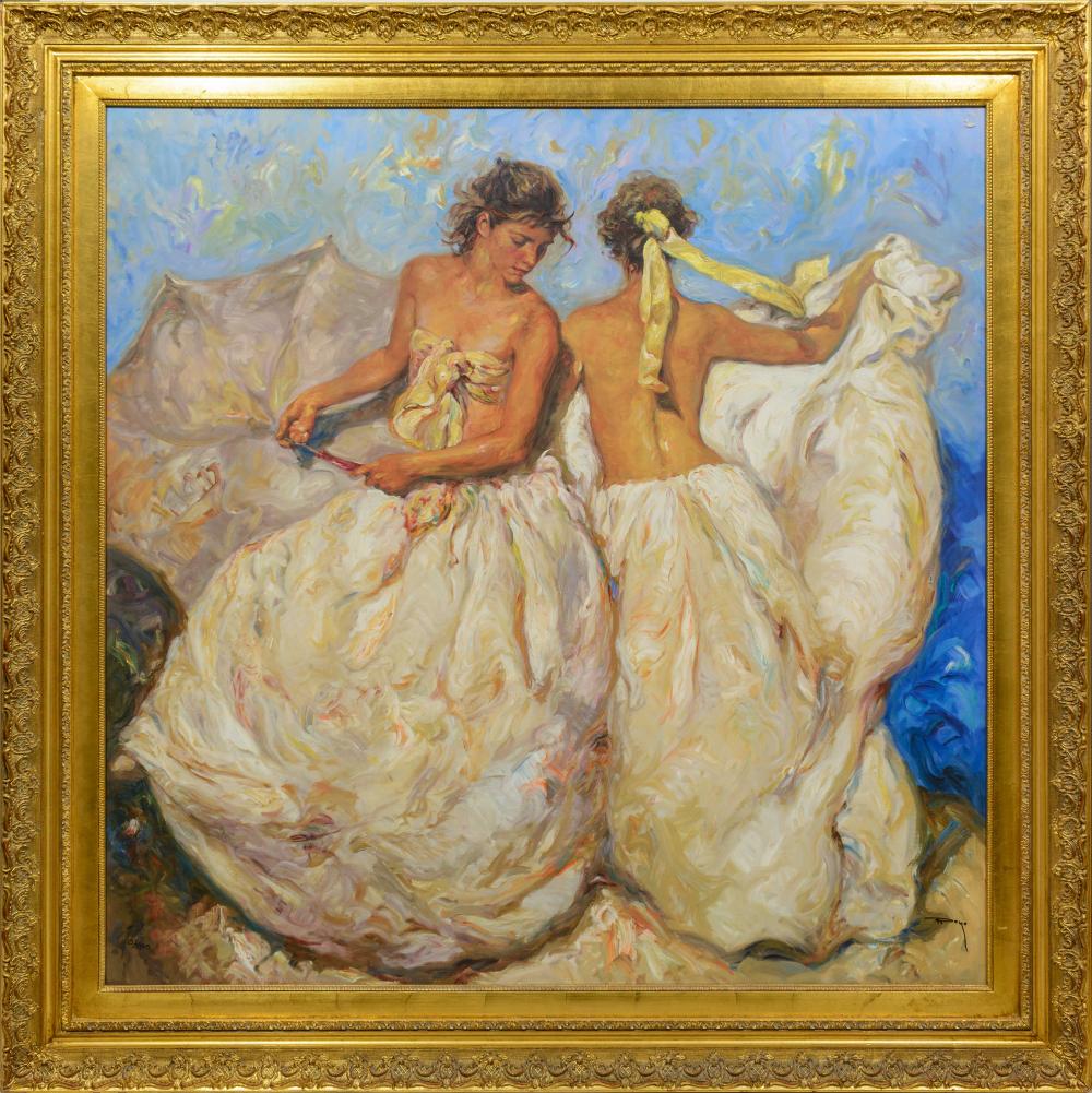 Jose Royo comparable auction result: jose royo spanish born 1941 lithograph two women signed in the plate 106 x 106 sheet size