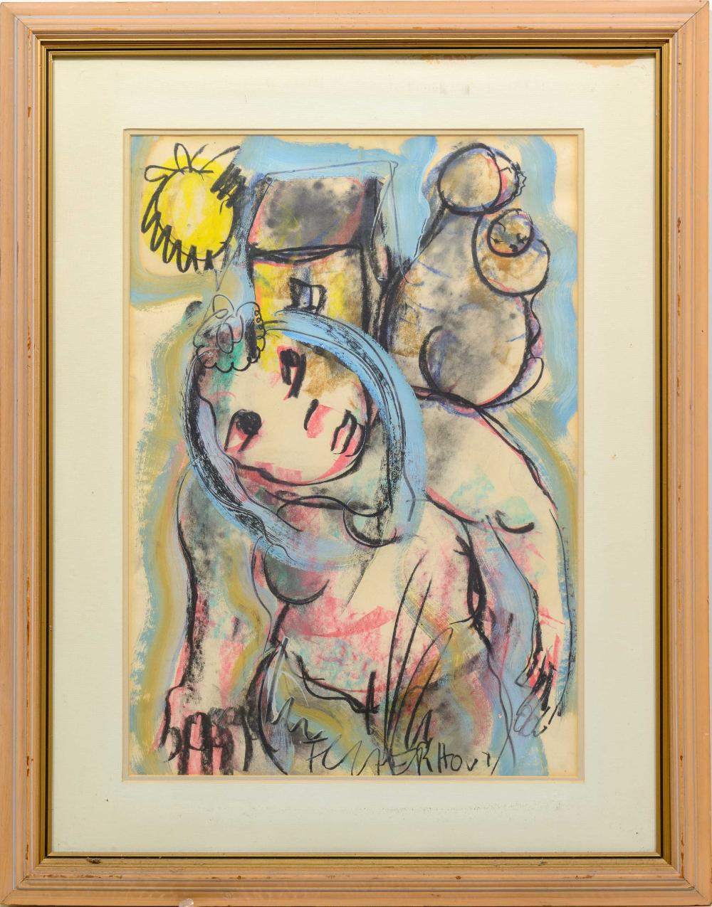 Frans Claerhout comparable auction result: frans claerhout sa 1919 2006 mixed media figure signed 60 x 42