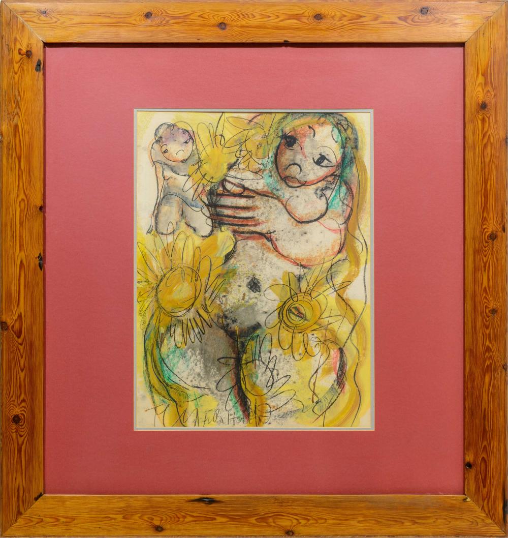 Frans Claerhout comparable auction result: frans claerhout sa 1919 2006 mixed media nude with sunflowers signed 58 x 42