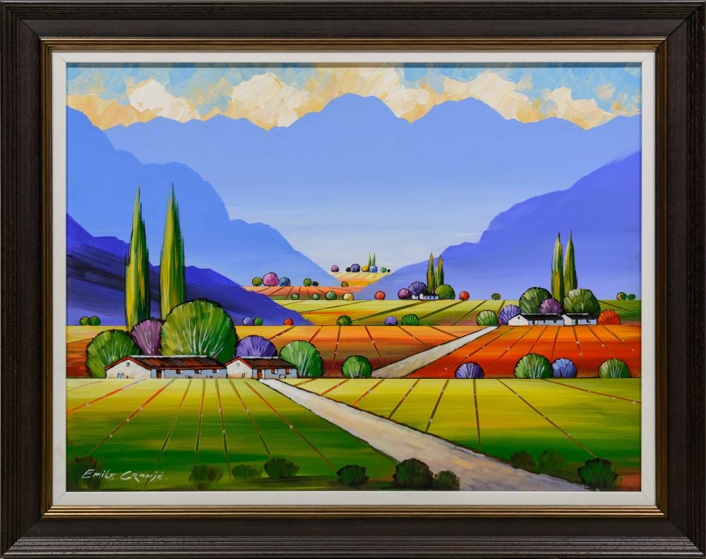 emile cronje sa born 1967 oil farm landscape signed 44 x 60 · 5th Avenue Auctioneers · 2026-06-28 Emile Cronje comparable auction result: emile cronje sa born 1967 oil farm landscape signed 44 x 60