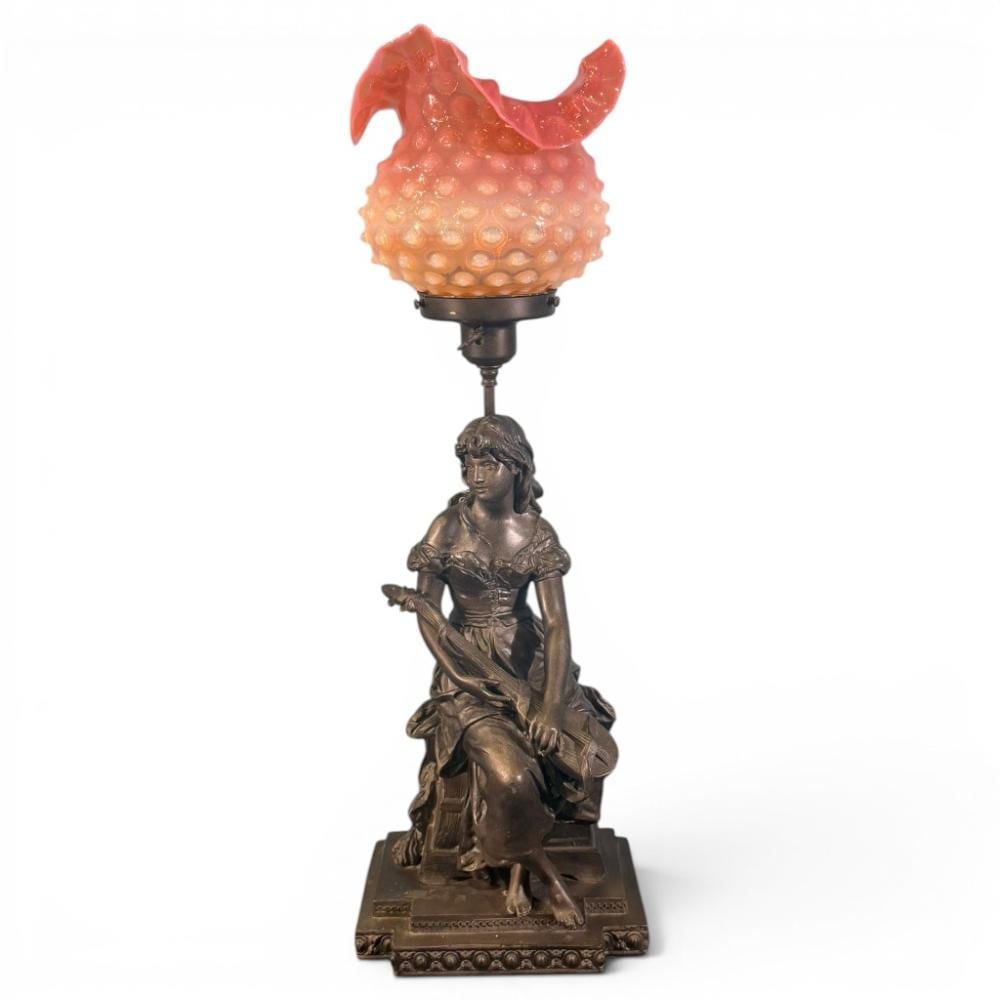 Hippolyte François Moreau comparable auction result: signed figural parlor lamp after hippolyte fran ois moreau
