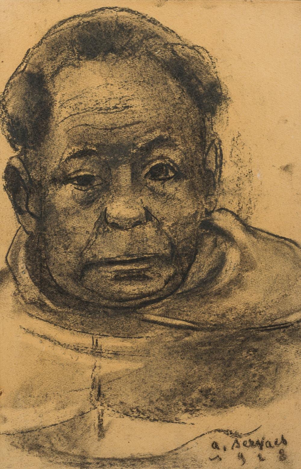 Albert Servaes comparable auction result: albert servaes 1883 1966 portrait of a brother presumably a monk of orval charcoal on paper dated 1928
