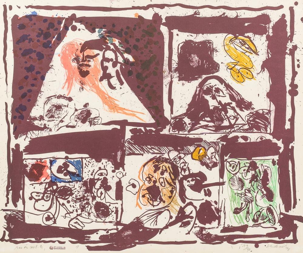 Pierre Alechinsky comparable auction result: pierre alechinsky 1927 mais o sont ils lithograph in colours ed 79 90 1963