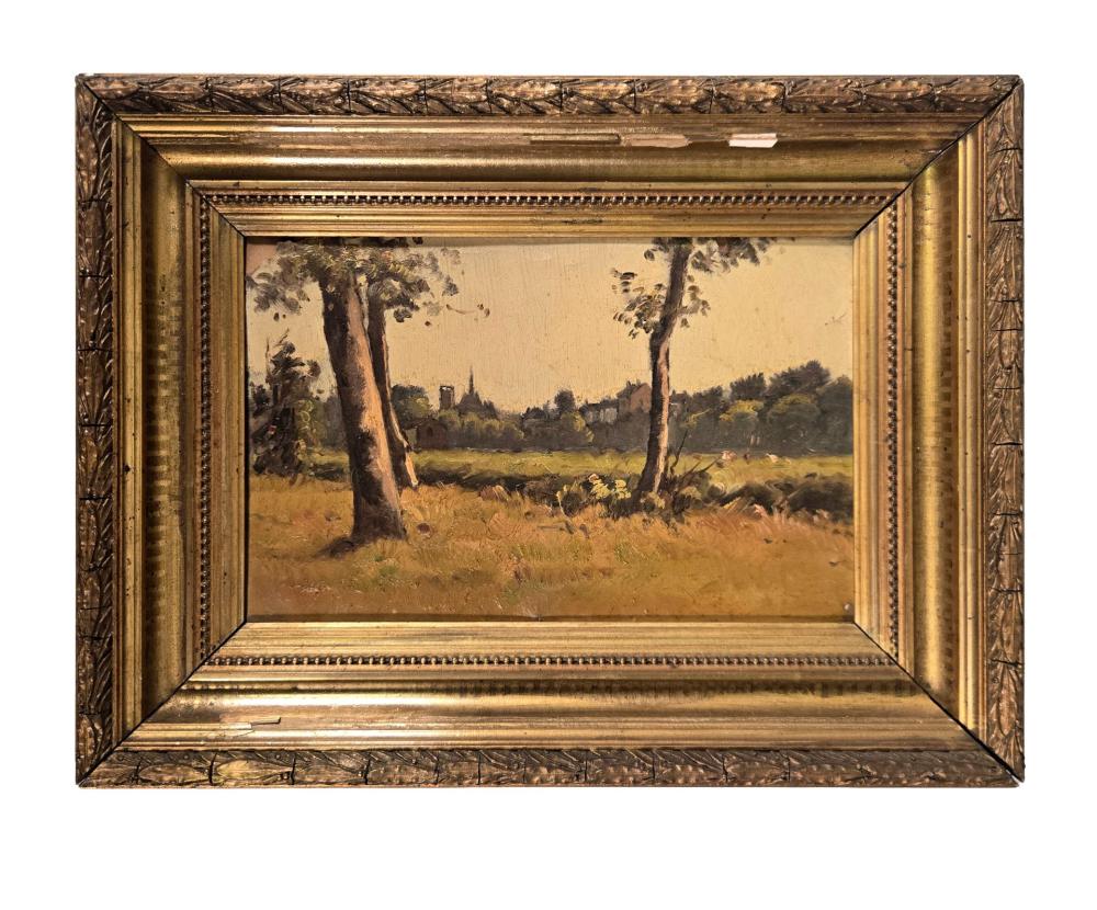 Paul Lecomte comparable auction result: paul lecomte 1842 1920 paysage huile sur pap