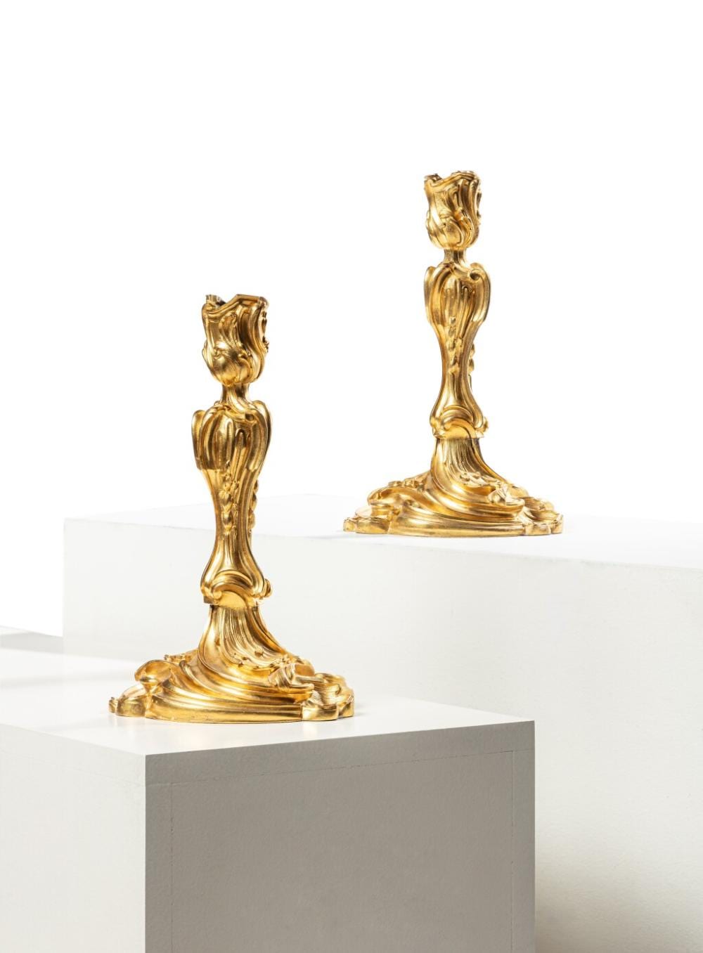 Juste-Aurèle Meissonnier comparable auction result: a pair of gilt bronze candlesticks possibly german mid 18th century after a design by juste aur le meissonnier