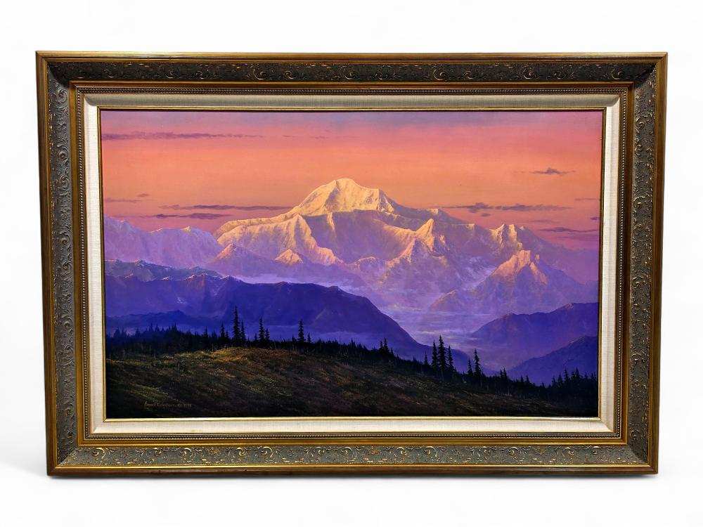 Ernest Robertson "McKinley - Wilderness Showdown" Monumental Oil Painting sold by Alaska Premier Auctions & Appraisals, lot 41 — auction record photograph