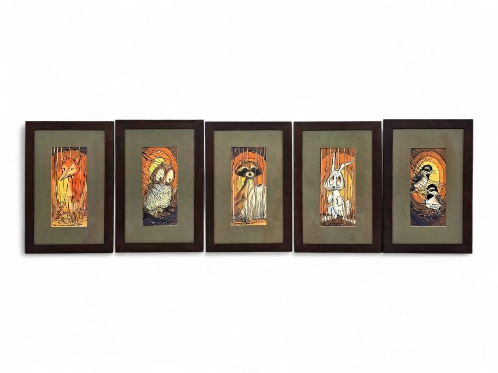 Joan Arend Kickbush comparable auction result: joan arend kickbush watercolor ink paintings of woodland critters